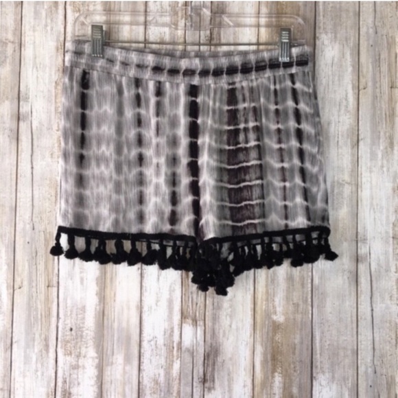 Altar'd State Pants - Altar'd State Black Dye Fringe Shorts